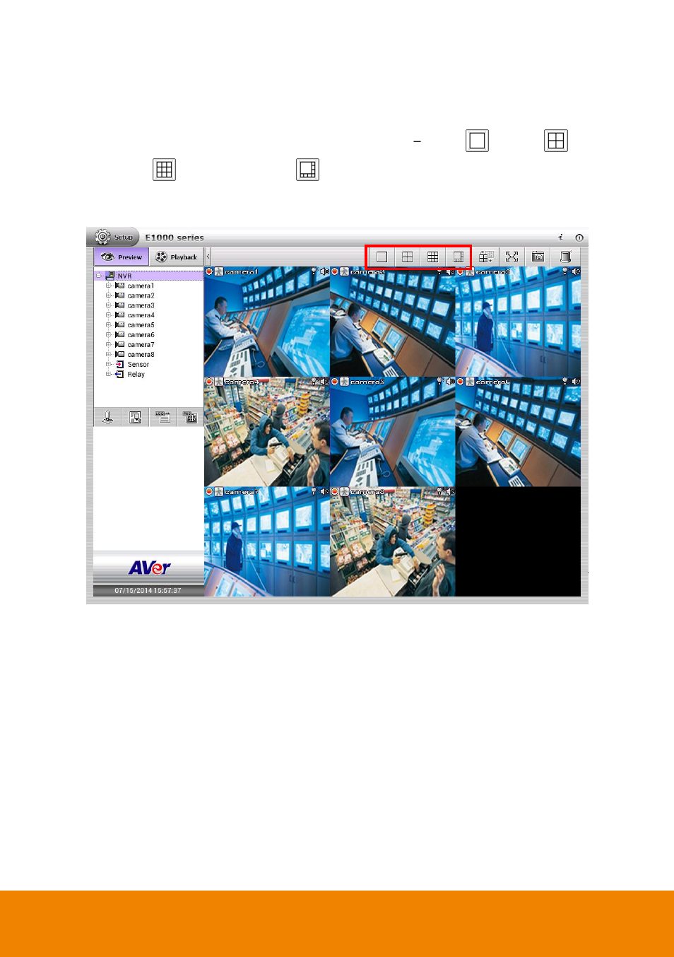 4 screen channel display mode, Screen channel display mode | AVer E1008H User Manual | Page 141 / 180