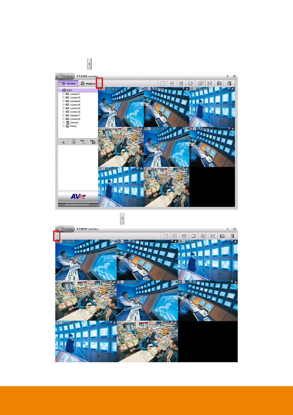 10 hide the camera list, Hide the camera list | AVer E1008H User Manual | Page 147 / 180