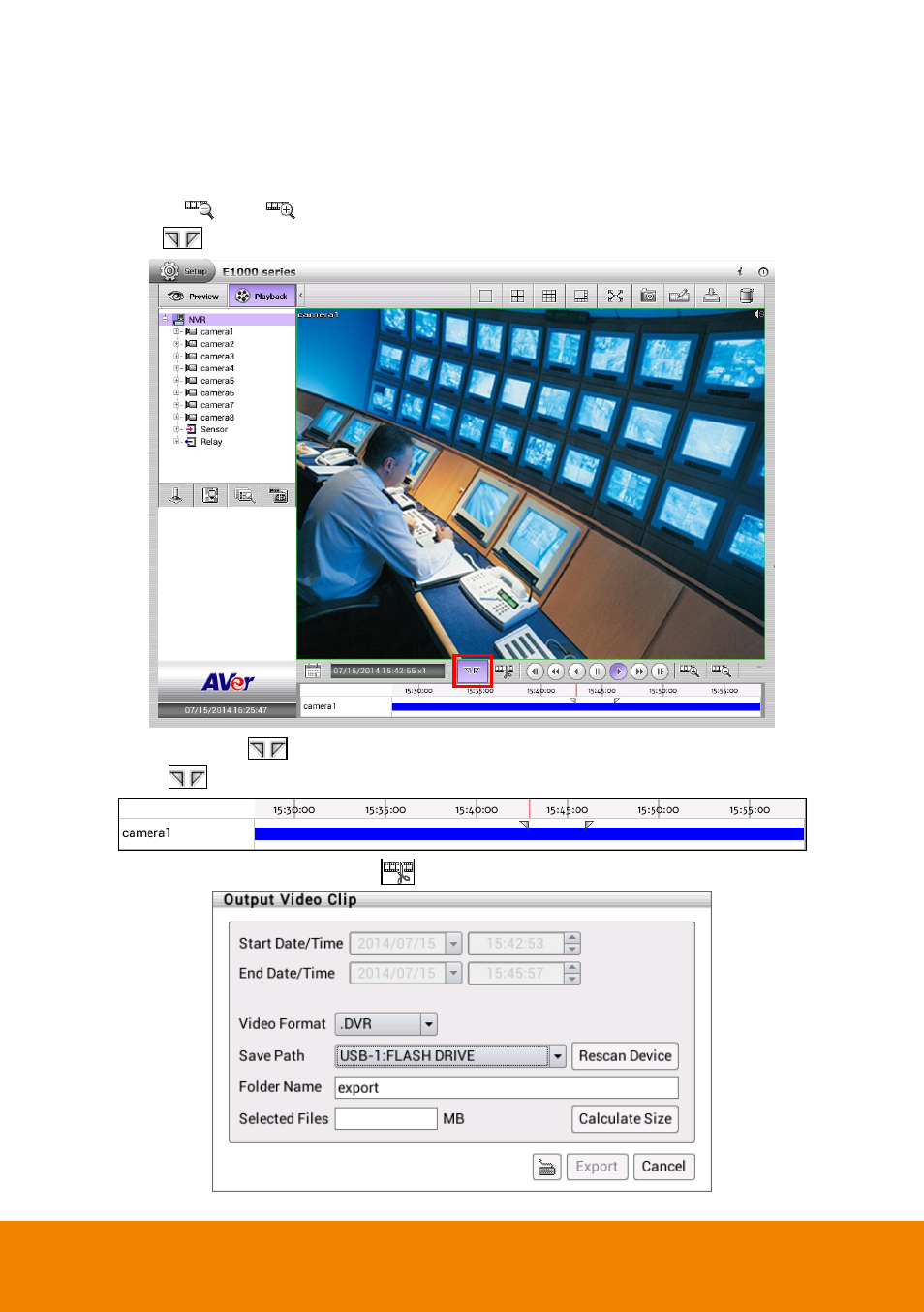 6 output a video clip to a usb pen drive, Output a video clip to a usb pen drive, Chapter | Chapter 4.6.6 | AVer E1008H User Manual | Page 163 / 180