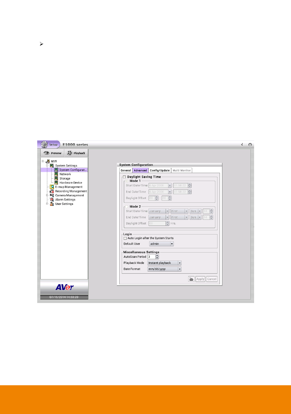 2 system advanced setting, System advanced setting | AVer E1008H User Manual | Page 37 / 180