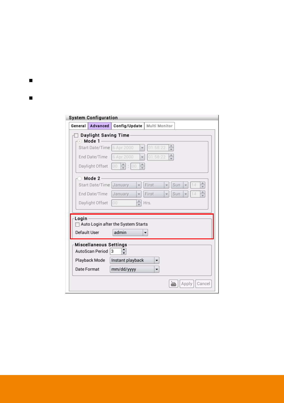 2 customizing system login setting, Customizing system login setting | AVer E1008H User Manual | Page 39 / 180