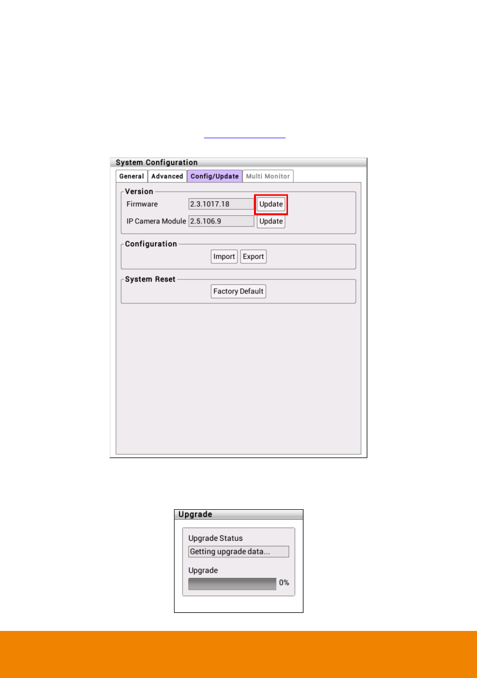 3 upgrade the nvr/dvr firmware, Upgrade the nvr/dvr firmware | AVer E1008H User Manual | Page 46 / 180