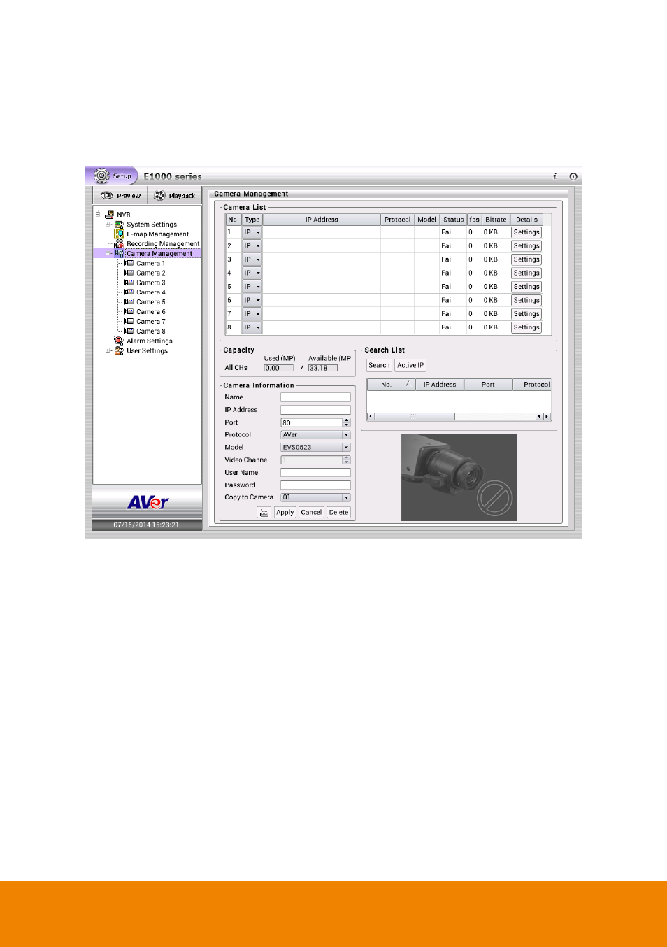 8 camera setting, Camera setting, Chapter 2.8 | AVer E1008H User Manual | Page 62 / 180