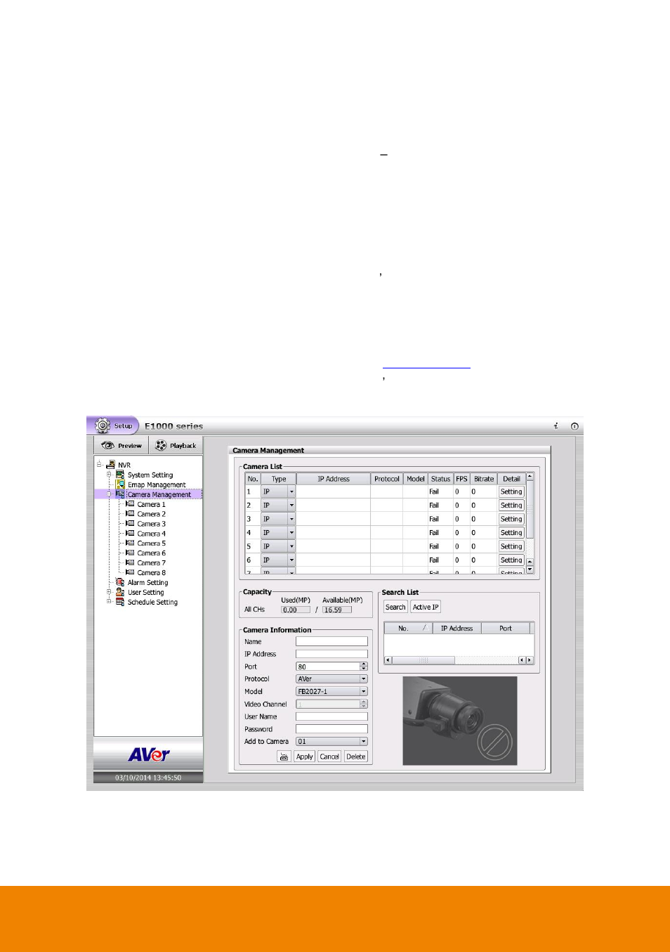 2 connect the ip camera, Connect the ip camera | AVer E1008H User Manual | Page 64 / 180