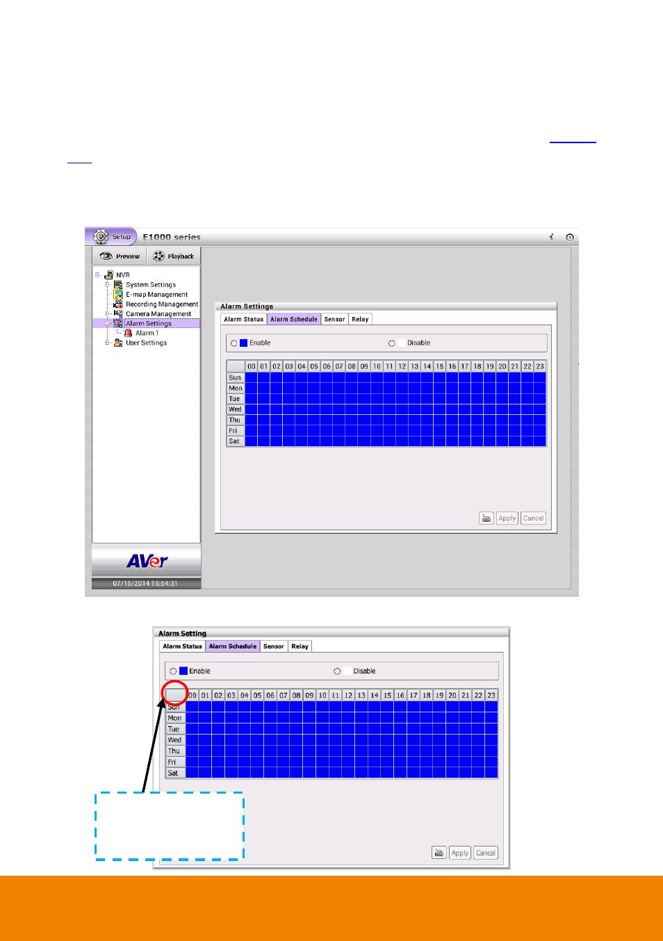 10 alarm schedule, Alarm schedule | AVer E1008H User Manual | Page 96 / 180