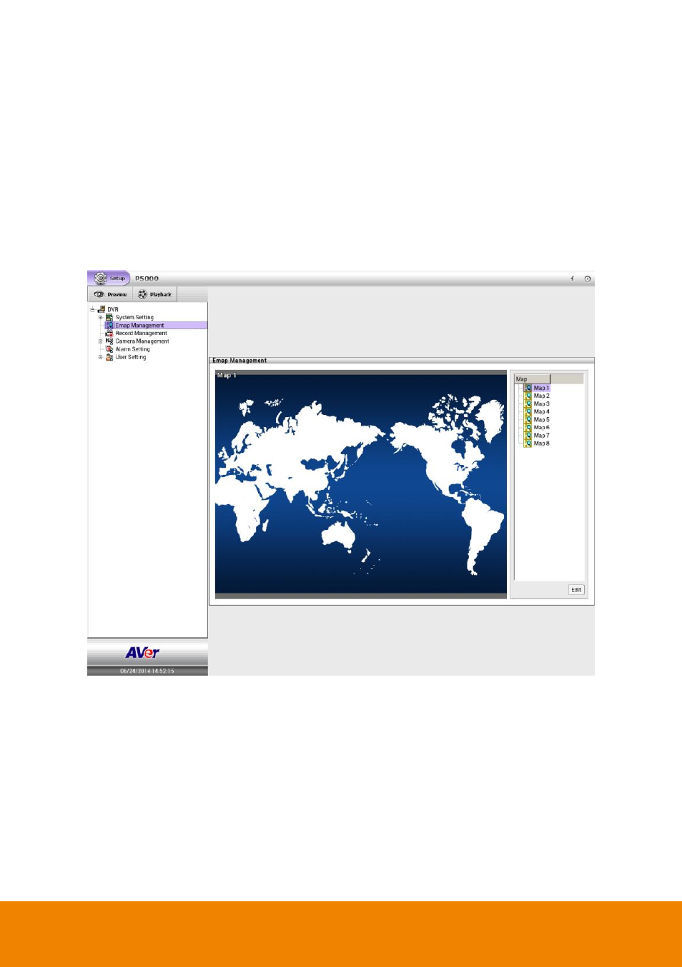 15 emap setting, 1 setting emap, Emap setting | AVer P5000 series User Manual | Page 122 / 177