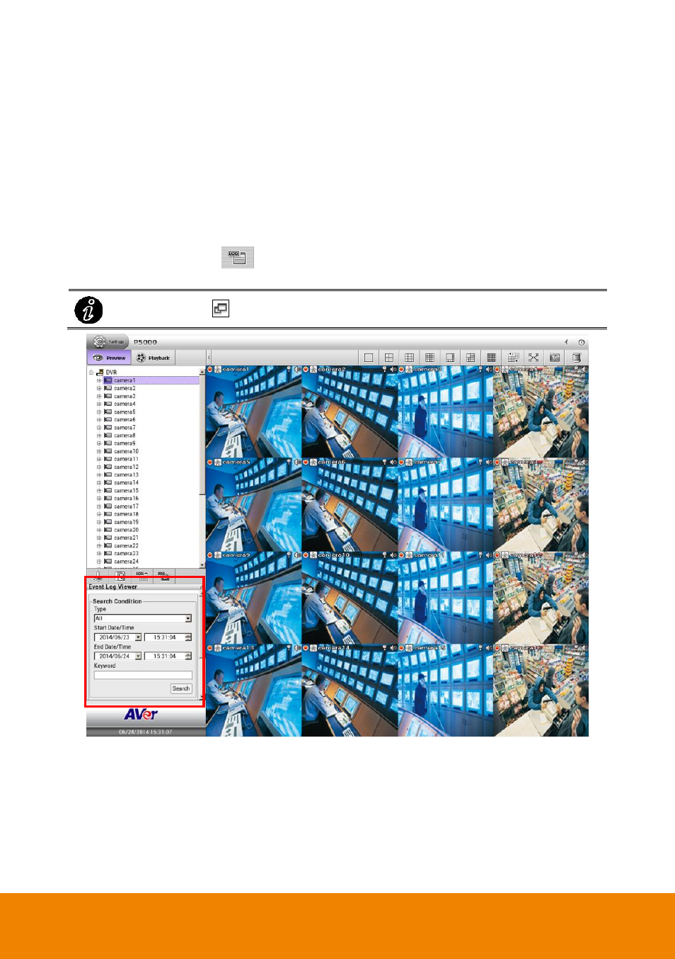 17 log viewer, 1 using the event log viewer, Log viewer | Chapter 2.17.1 | AVer P5000 series User Manual | Page 127 / 177