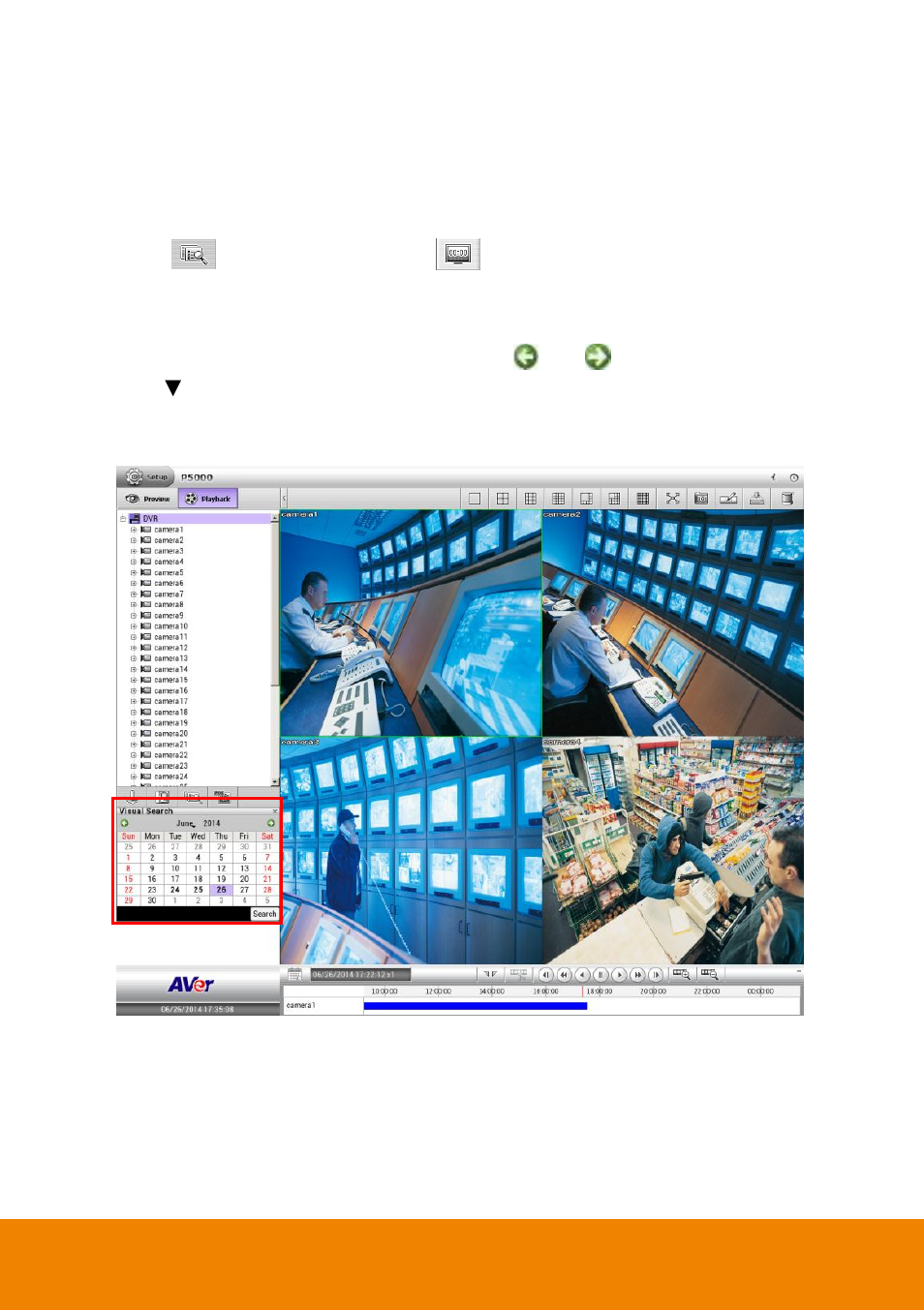 Using visual search to playback the specific time, Chapter 4. 4 | AVer P5000 series User Manual | Page 153 / 177