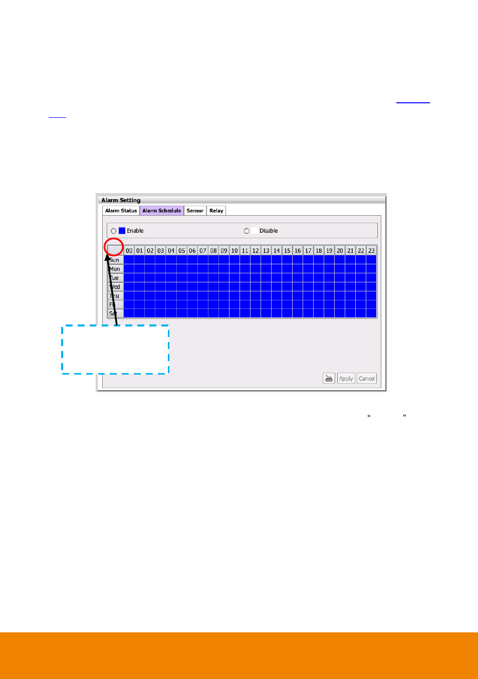 10 alarm schedule setting, Alarm schedule setting | AVer P5000 series User Manual | Page 99 / 177