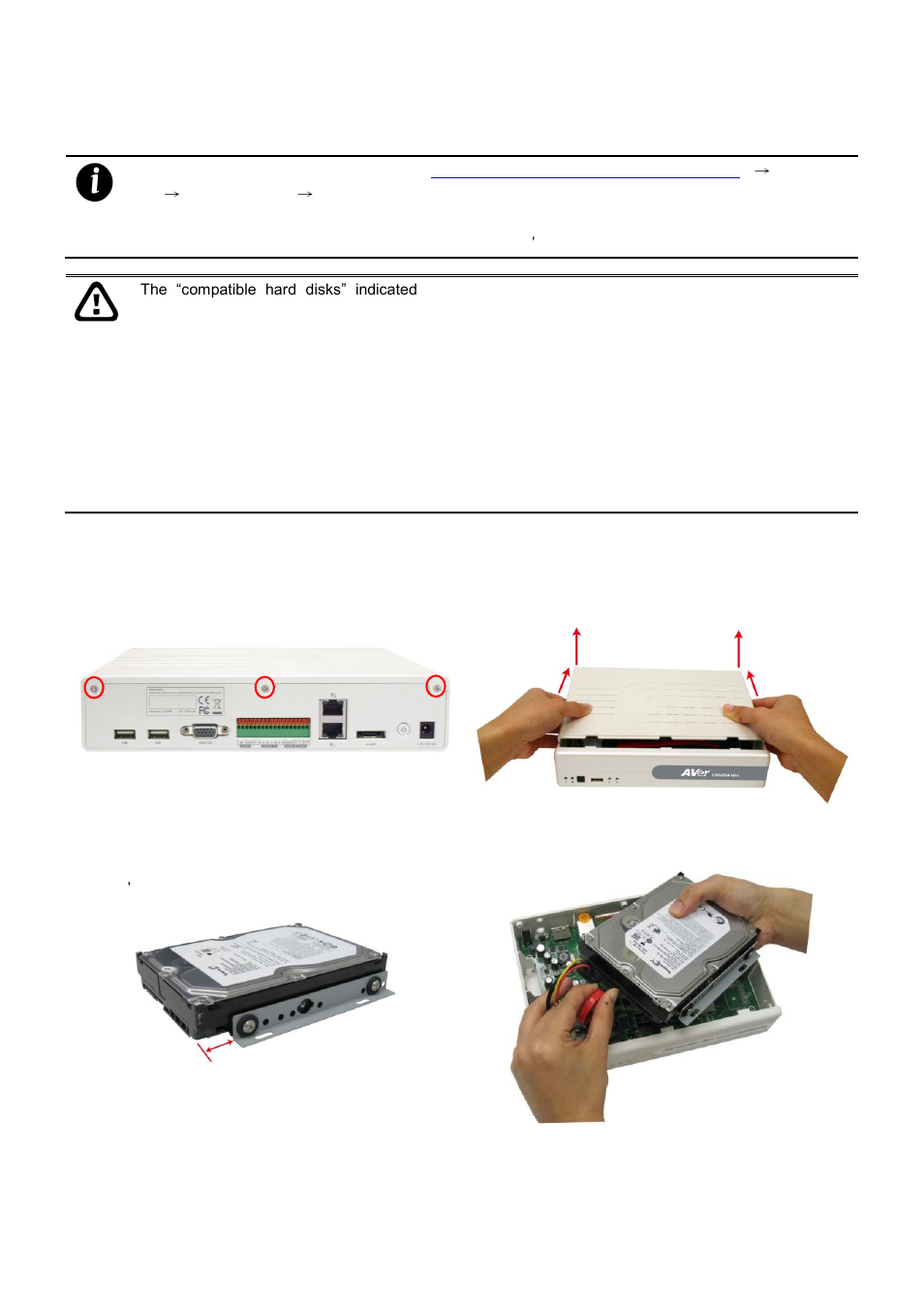 Setting up the dvr unit, Installing the hard disk, 4 setting up the dvr unit | 1 installing the hard disk | AVer EXR6004-Mini user manual User Manual | Page 10 / 99