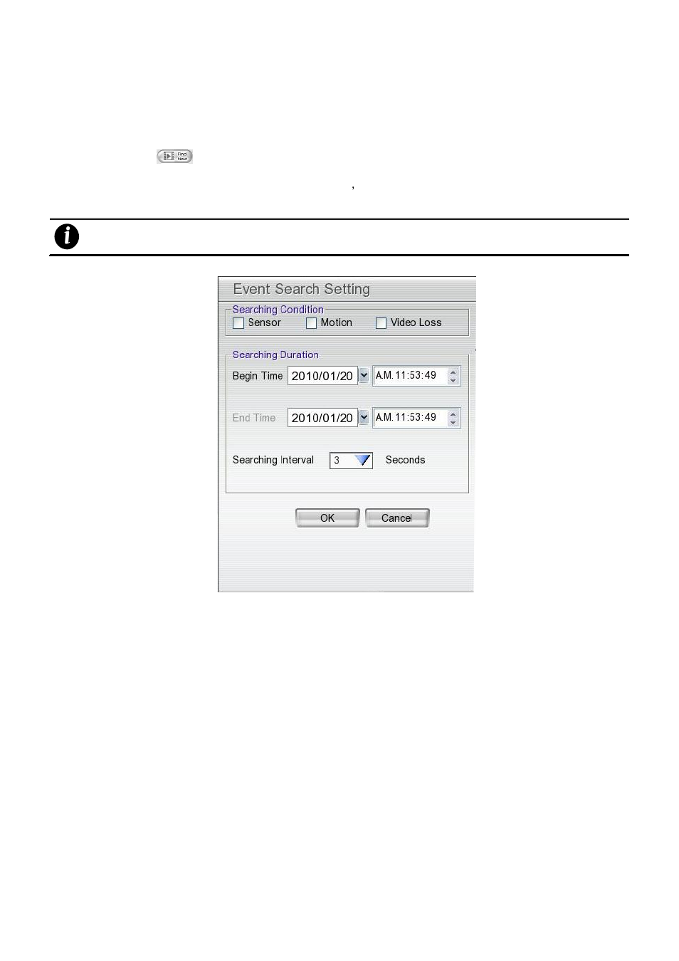 Using the event search, Chapter 2.3.3, 3 using the event search | AVer EXR6004-Mini user manual User Manual | Page 26 / 99