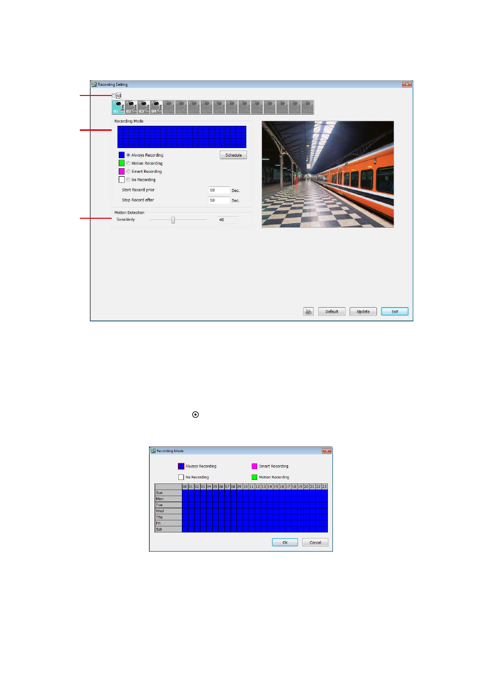 Record setting, 3 record setting | AVer EXR6004-Mini user manual User Manual | Page 69 / 99