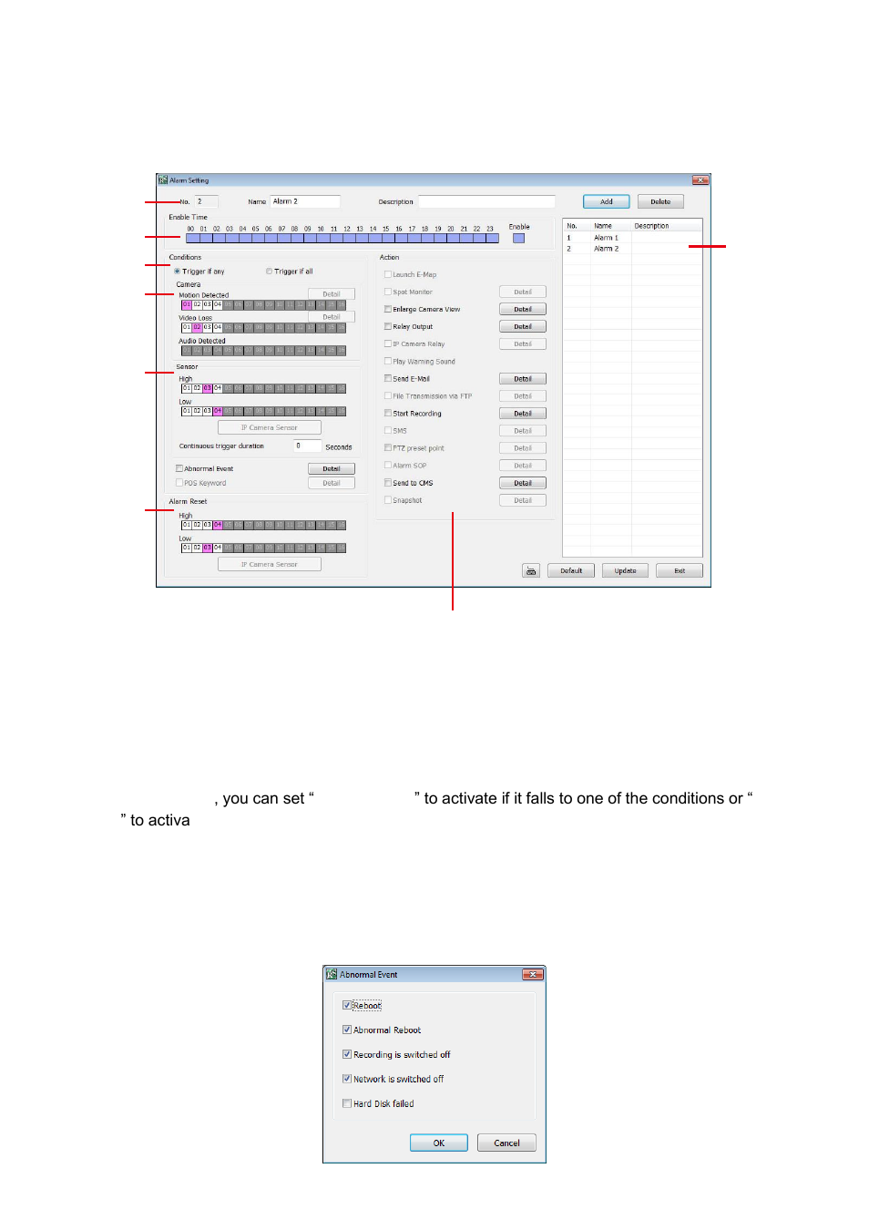 Alarm setting, 5 alarm setting | AVer EXR6004-Mini user manual User Manual | Page 73 / 99