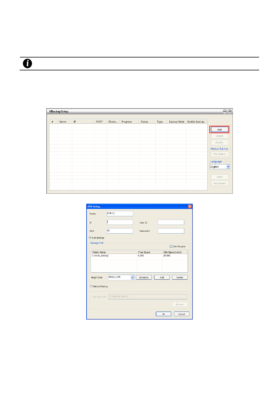 Remote backup, To back up the recoded data from the dvr server, 2 remote backup | 1 to back up the recoded data from the dvr server | AVer EXR6004-Mini user manual User Manual | Page 95 / 99