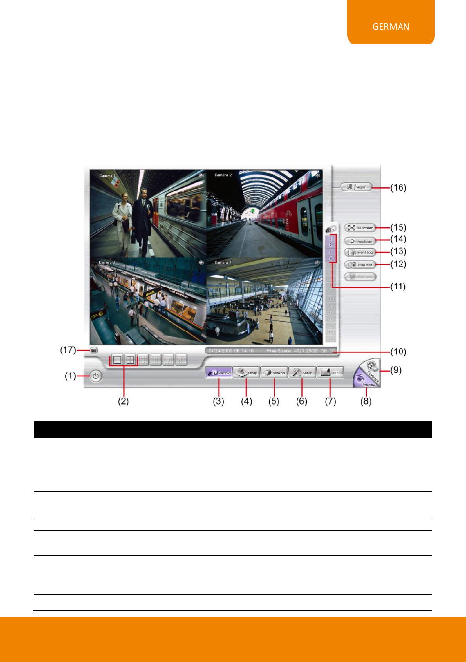 Kennenlernen der funktionen im vorschau-modus | AVer EXR6004-Mini quick guide User Manual | Page 43 / 93