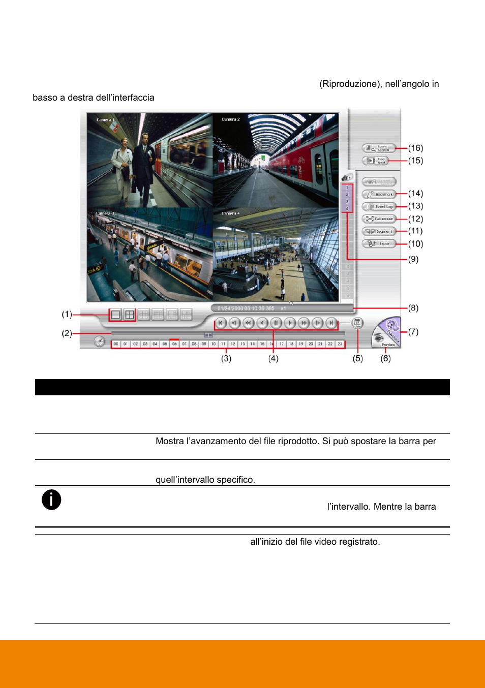 Introduzione ai tasti della modalità riproduzione | AVer EXR6004-Mini quick guide User Manual | Page 56 / 93
