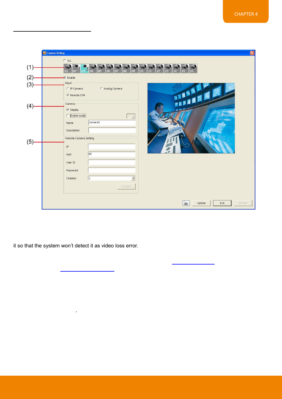 Remote dvr camera setting | AVer EH11116H-4 series user manual User Manual | Page 127 / 159