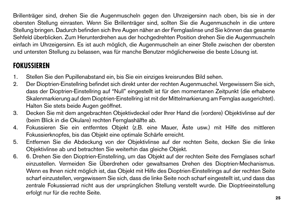 Fokussieren | Bushnell TROPHY XLT User Manual | Page 25 / 36