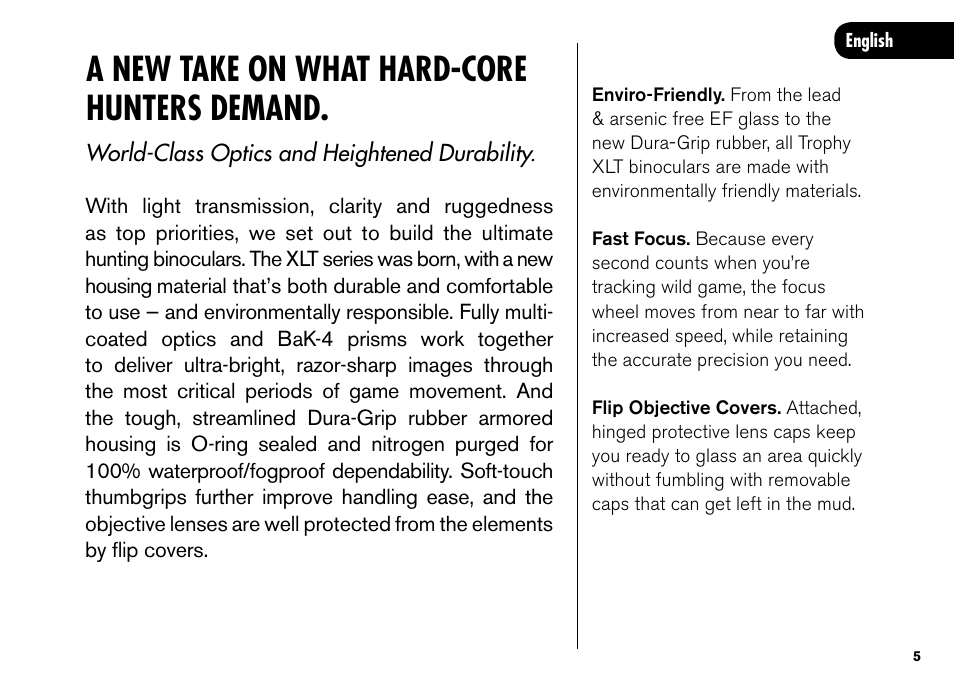 A new take on what hard-core hunters demand | Bushnell TROPHY XLT User Manual | Page 5 / 36