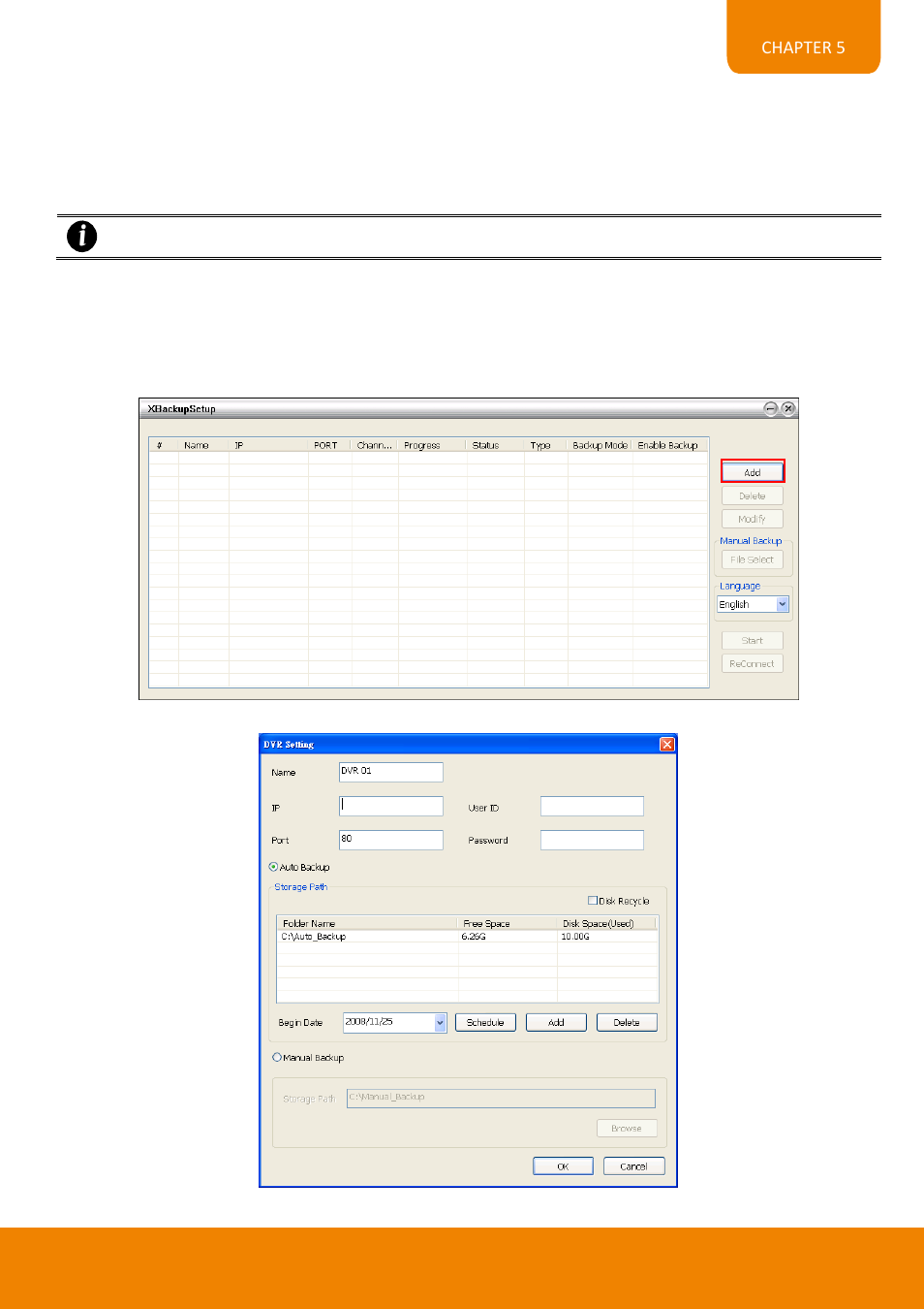 Remote backup, 1 to back up the recorded data from the dvr server, 2 remote backup | AVer EH6216H+ user manual User Manual | Page 151 / 157