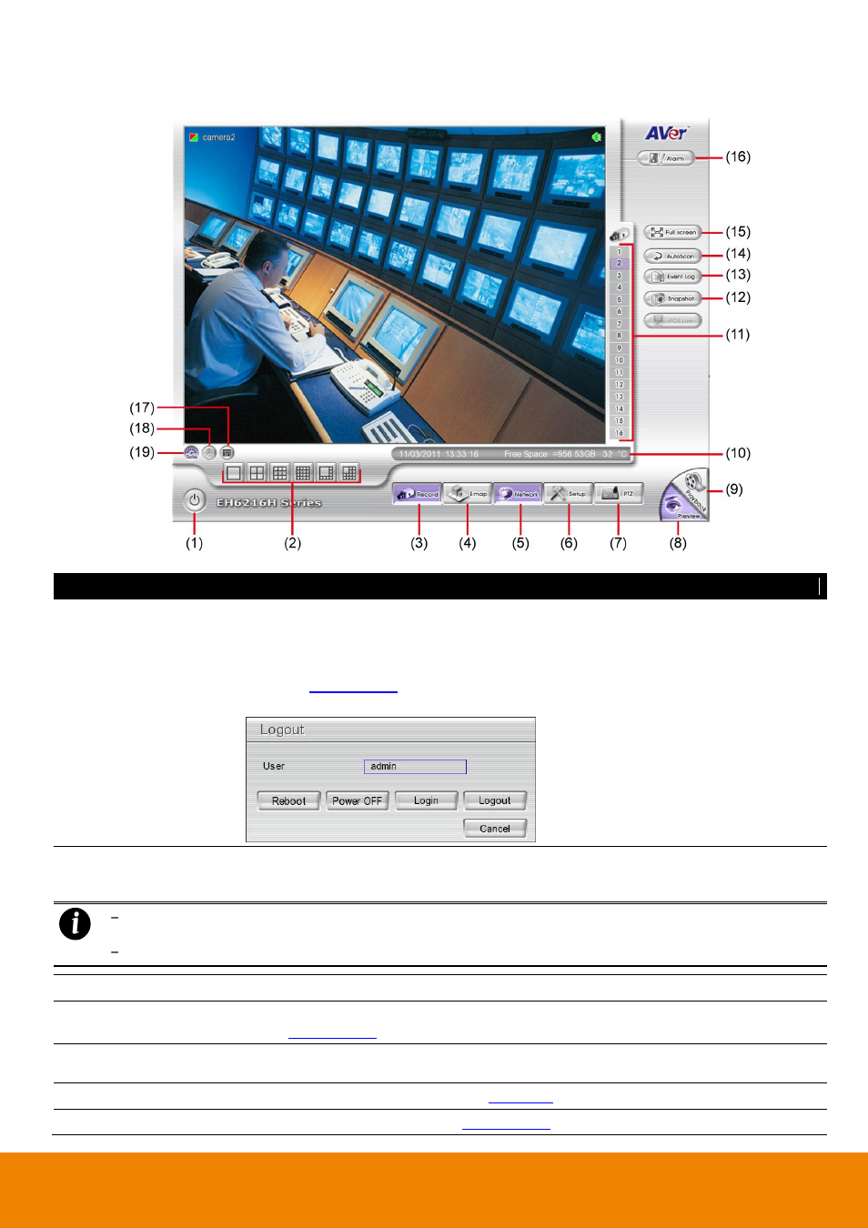 Familiarizing the buttons in preview mode, 2 familiarizing the buttons in preview mode | AVer EH6216H+ user manual User Manual | Page 42 / 157