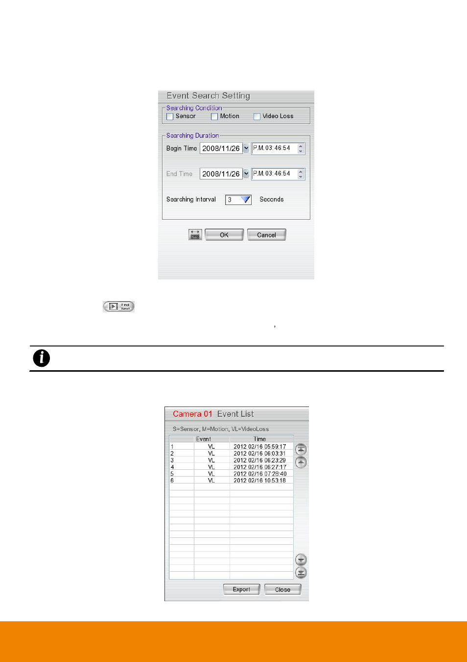 4 to search using the event search | AVer EH6216H+ user manual User Manual | Page 58 / 157