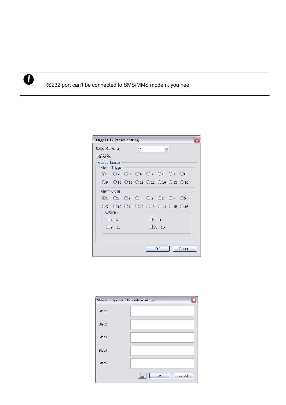 7 to setup ptz preset point, 8 to setup alarm sop, So chapter 4.9.7) | So chapter 4.9.8) | AVer IWH3216 Touch3216 Touch II user manual User Manual | Page 107 / 179