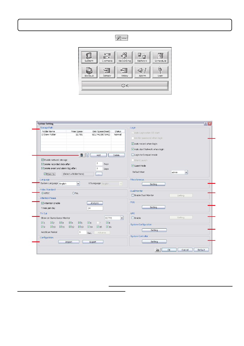 Chapter 4, Customizing the dvr system, 1 system setting | AVer IWH3216 Touch3216 Touch II user manual User Manual | Page 47 / 179