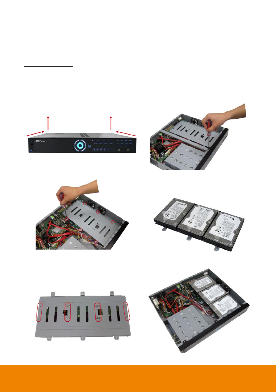 Ii. hardware installation, Install the hard disk | AVer IWH3216 Touch3216 Touch II quick guide User Manual | Page 4 / 22