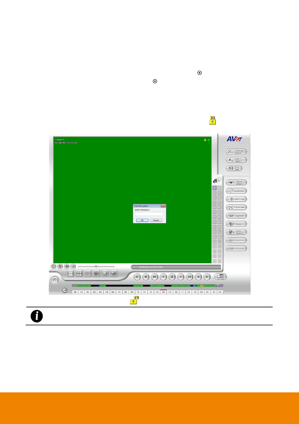 To mask/shield an area on the screen, To playback encrypted video, Chapter 5.3.1 | Chapter 5.3.2, 1 to mask/shield an area on the screen, 2 to playback encrypted video | AVer IWH5000 series User Manual | Page 130 / 247