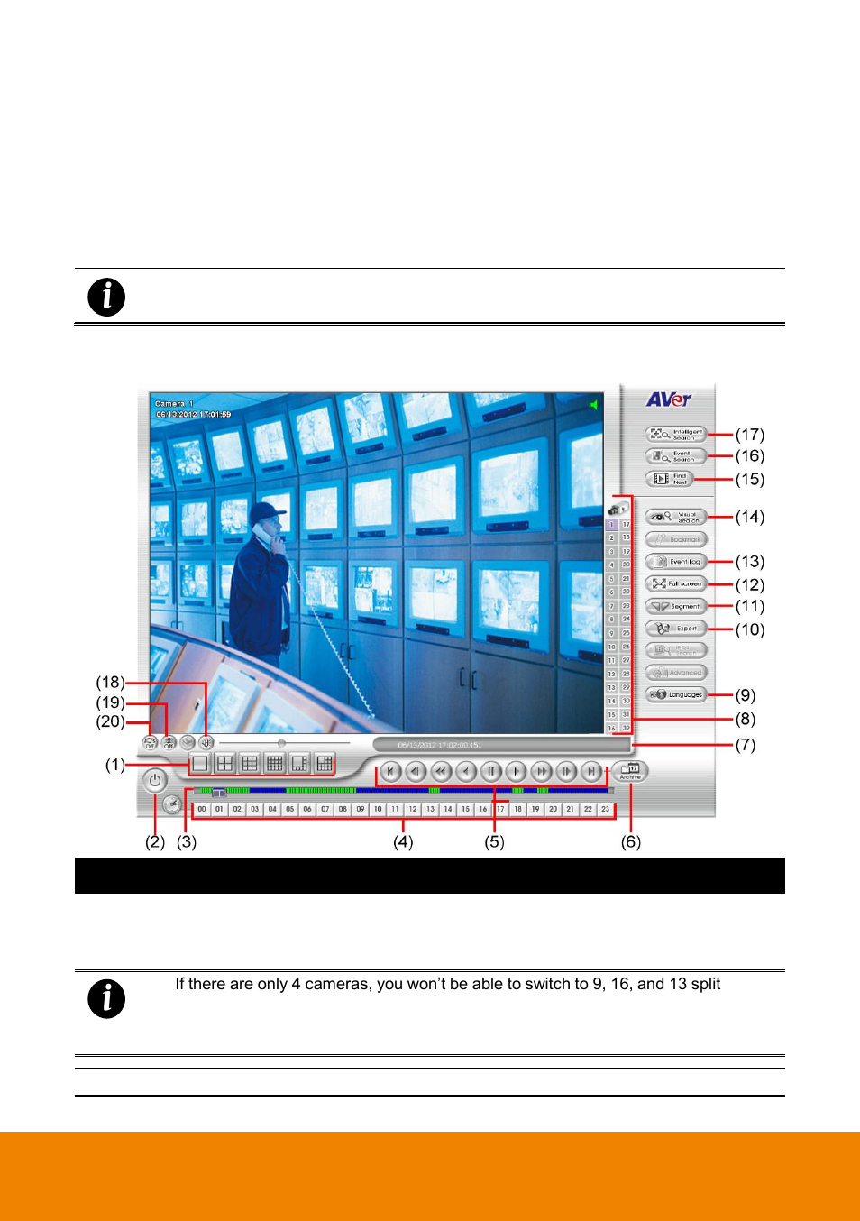 Chapter 6, Playback backup video on pc, Familiarizing the buttons in qplayer | Chapter 6 playback backup video on pc, 1 familiarizing the buttons in qplayer | AVer IWH5000 series User Manual | Page 165 / 247