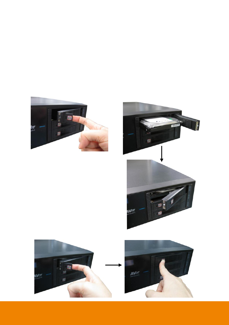 Chapter 2, Hardware installation, Hard disk installation | 6hdd bay model(32ch/16ch), Chapter 2 hardware installation, 1 hard disk installation | AVer IWH5000 series User Manual | Page 17 / 247