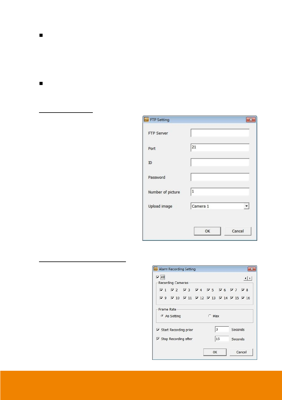 To setup ftp, To setup, Alarm recording | AVer IWH5000 series User Manual | Page 202 / 247