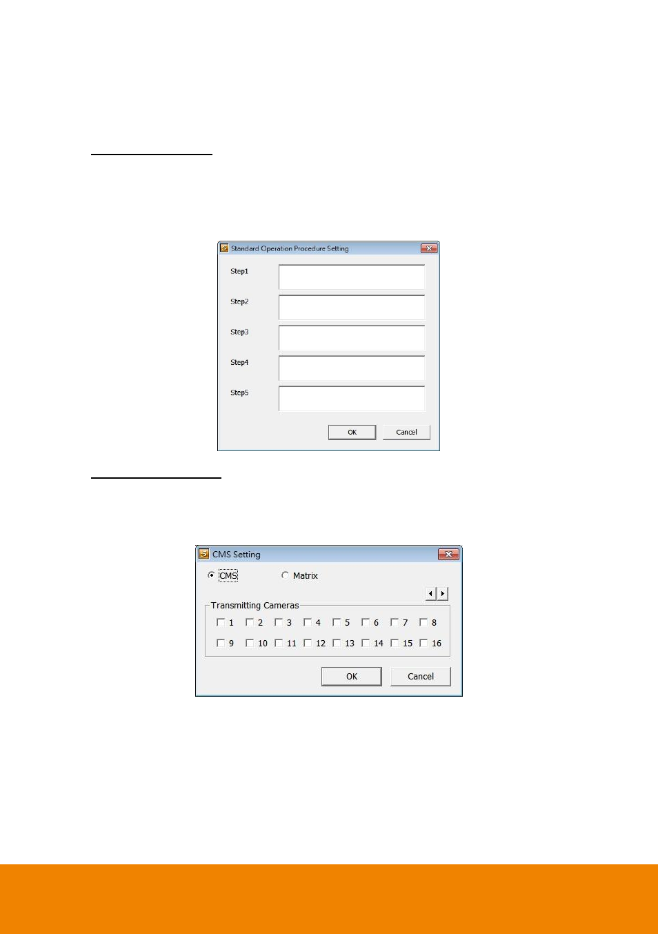 To setup alarm sop, To setup cms setting | AVer IWH5000 series User Manual | Page 203 / 247