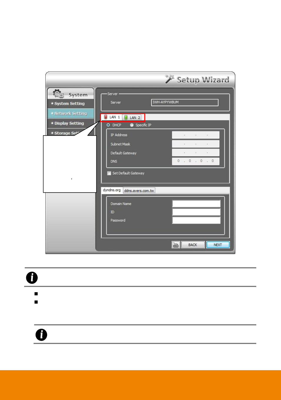 Network setting wizard | AVer IWH5000 series User Manual | Page 30 / 247