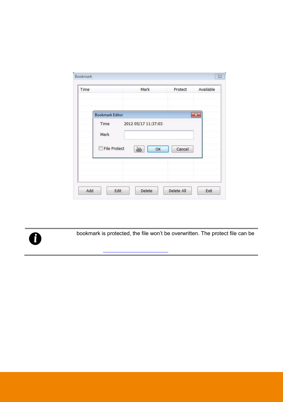 To bookmark a section of the video, Chapter 4.3.2 | AVer IWH5000 series User Manual | Page 64 / 247