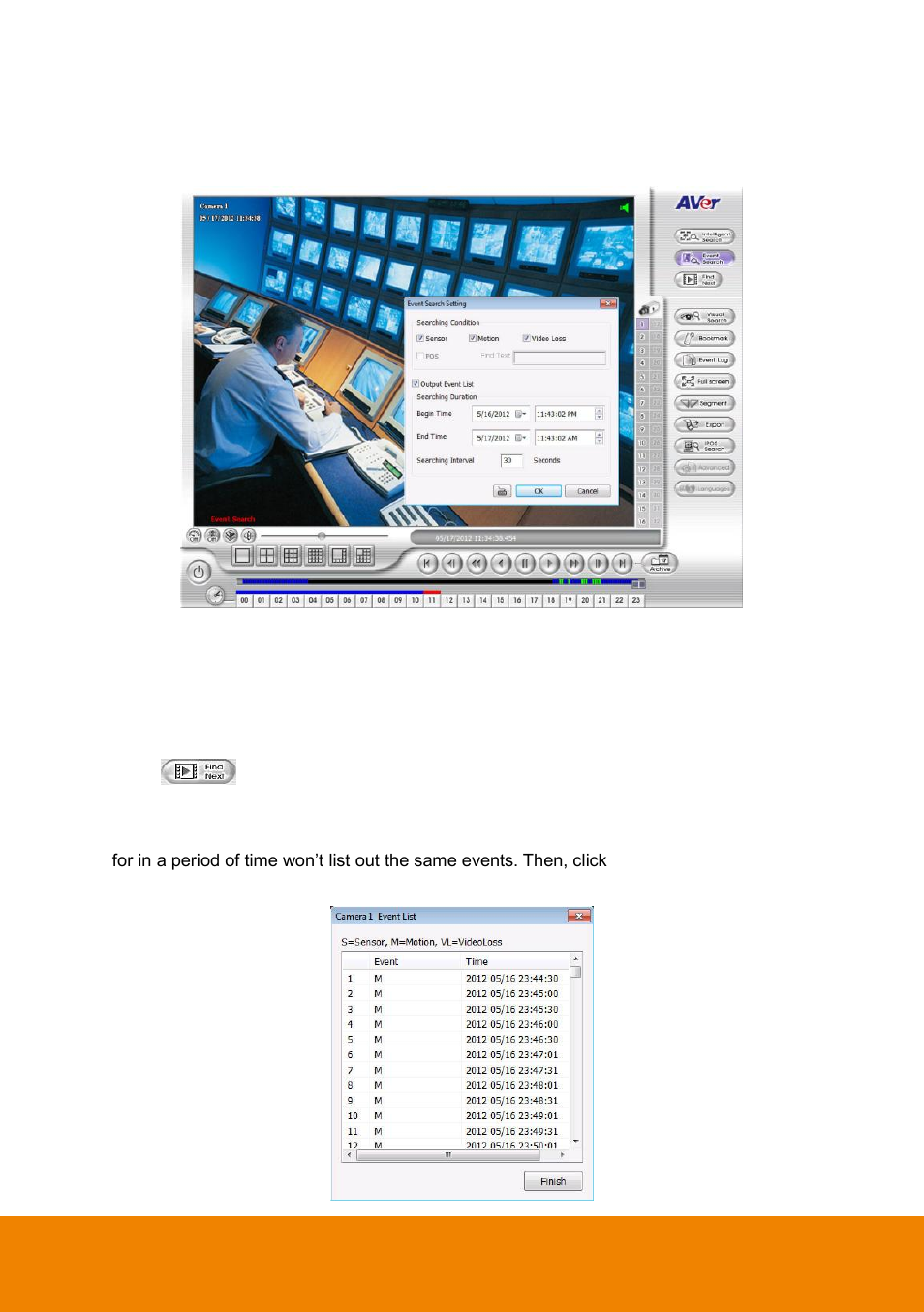 To search using the event search, 4 to search using the event search | AVer IWH5000 series User Manual | Page 67 / 247