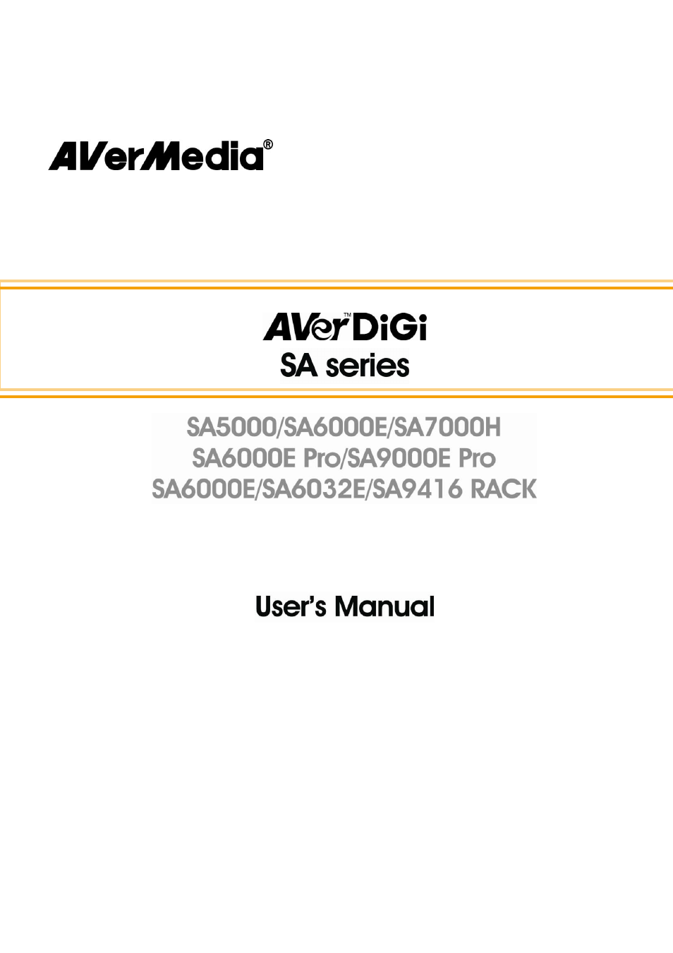 AVer SA series User Manual | 270 pages