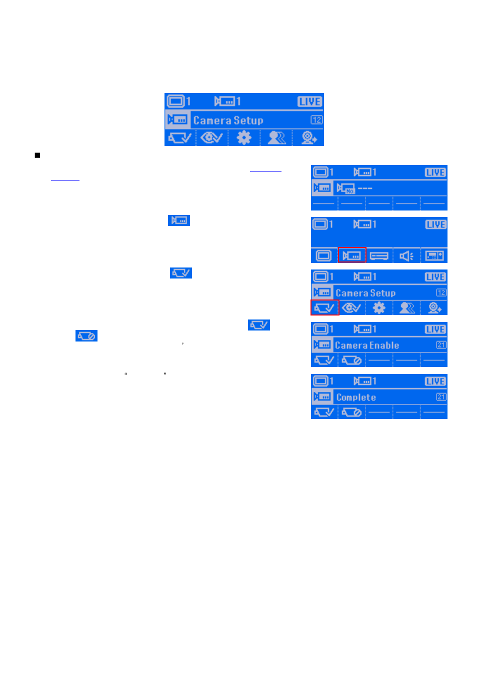 Camera setup, Enable a camera | AVer SA series User Manual | Page 112 / 270