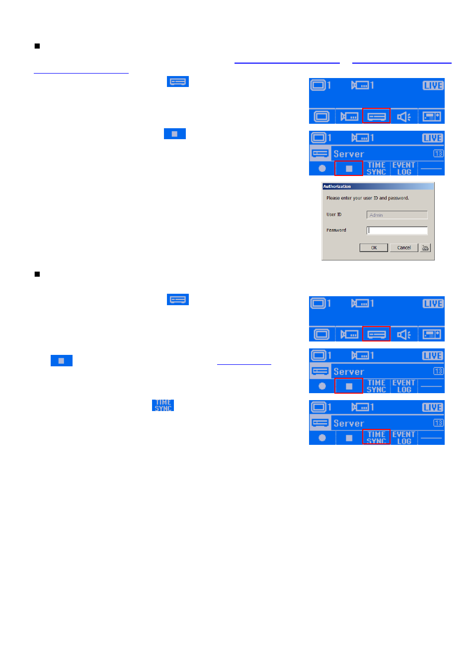 Stop recording, Network time synchronization | AVer SA series User Manual | Page 121 / 270