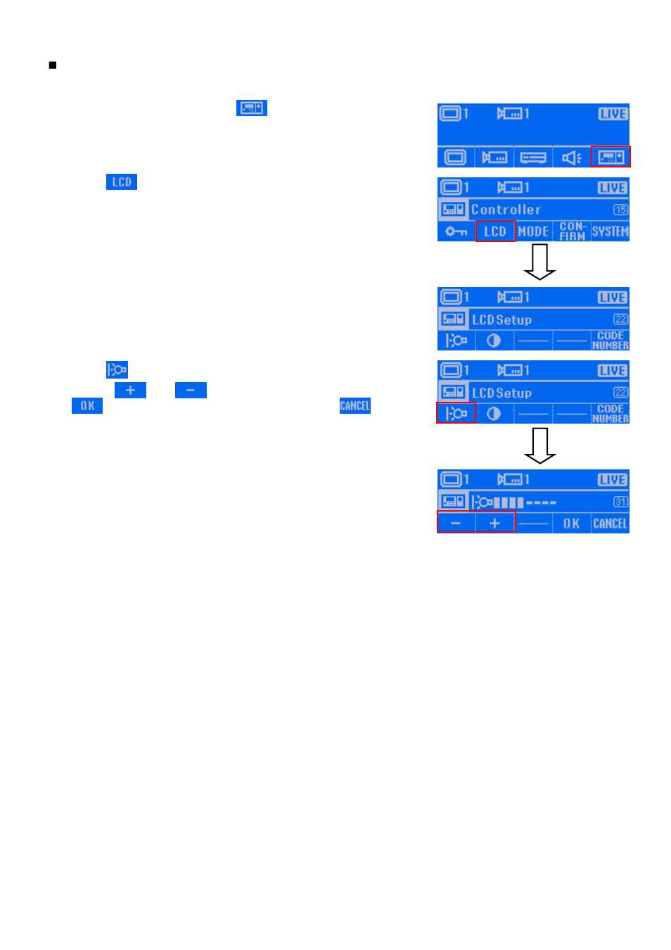 Adjusting the brightness of lcd screen | AVer SA series User Manual | Page 126 / 270