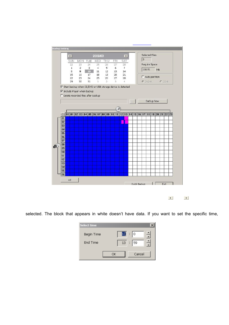 1 to backup file, Backup setting, To backup file | 6 backup setting | AVer SA series User Manual | Page 164 / 270