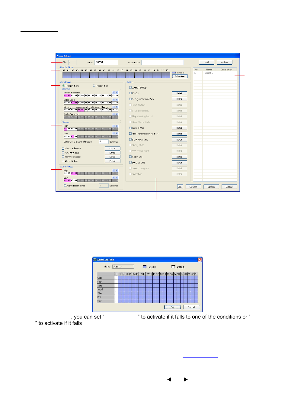 Alarm setting | AVer SA series User Manual | Page 204 / 270