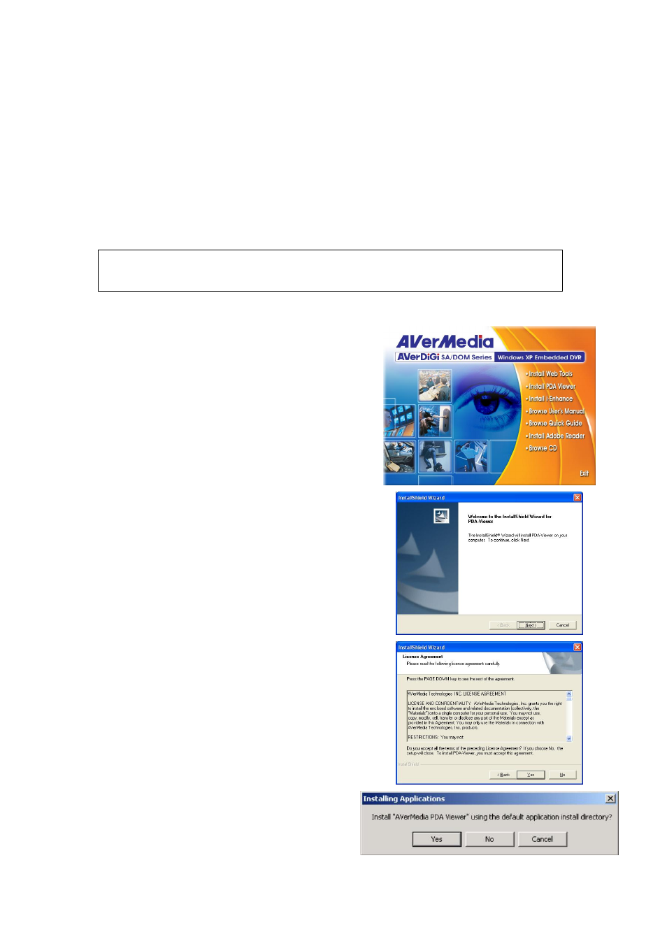 1 to install pdaviewer thru activesync, Using handyviewer to access dvr server, Using pdaviewer to access dvr server | To install pdaviewer thru activesync, Chapter 7.5 and 7.6, 5 using handyviewer to access dvr server, 6 using pdaviewer to access dvr server | AVer SA series User Manual | Page 221 / 270