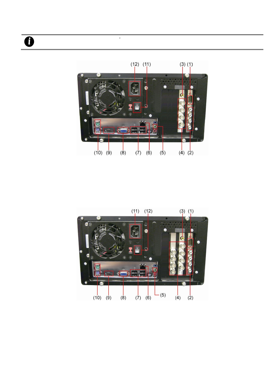 4 back panel of sa series, 1 sa5104 (4 channels), 2 sa5108 (8 channels) | Back panel of sa series, Sa5104 (4 channels), Sa5108 (8 channels) | AVer SA series User Manual | Page 24 / 270