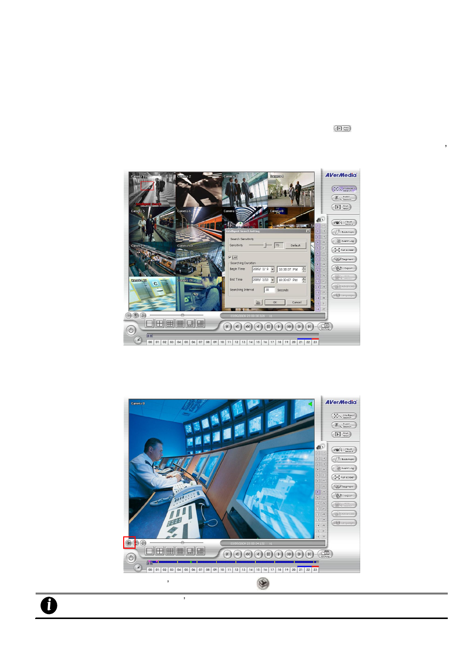 5 to search using the intelligent search, 6 watermark verification, To search using the intelligent search | Watermark verification, Chapter 3.3.5, Chapter 3.3.6 | AVer SA series User Manual | Page 55 / 270