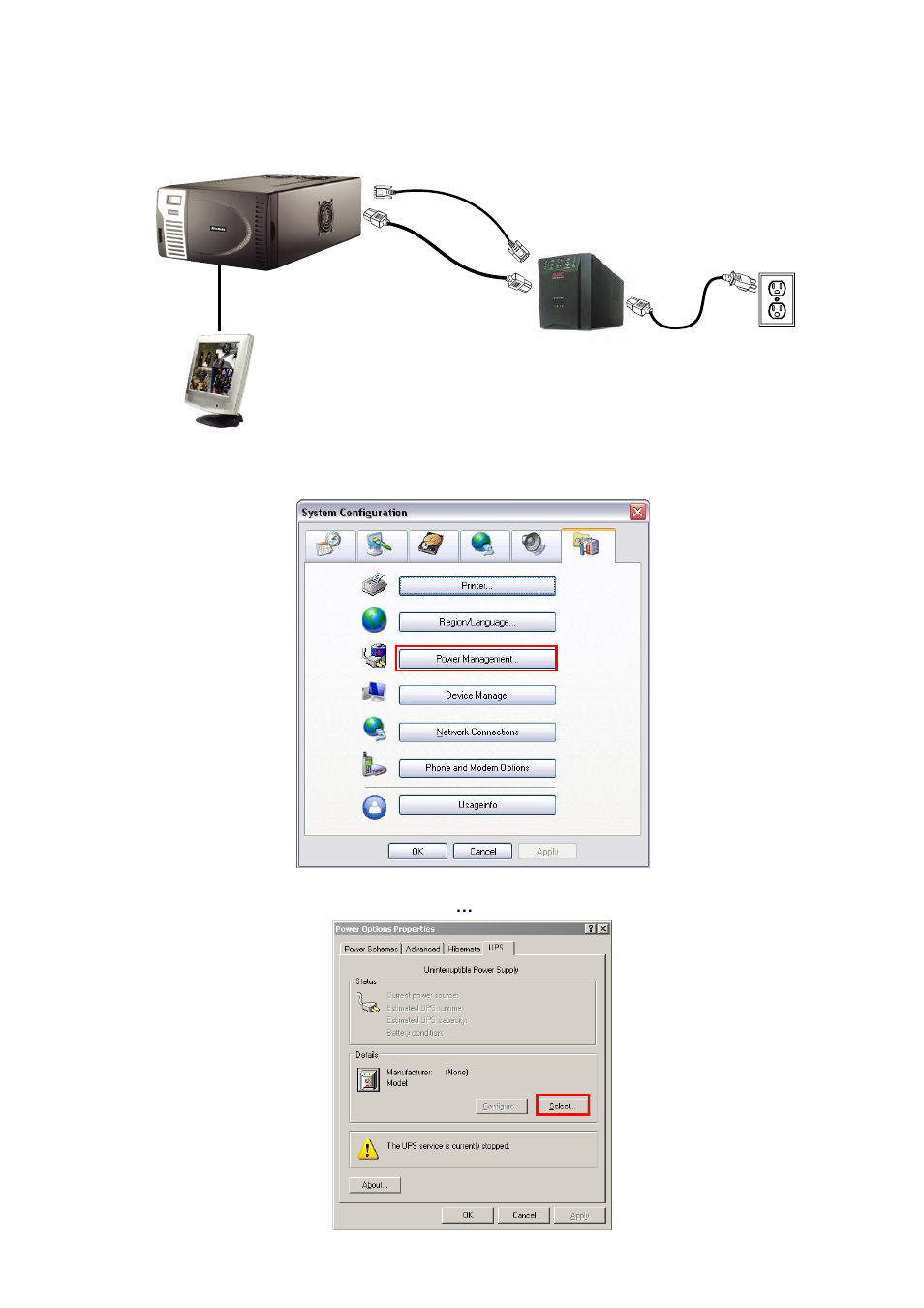 2 ups connection, Ups connection, Chapter | AVer SA series User Manual | Page 82 / 270