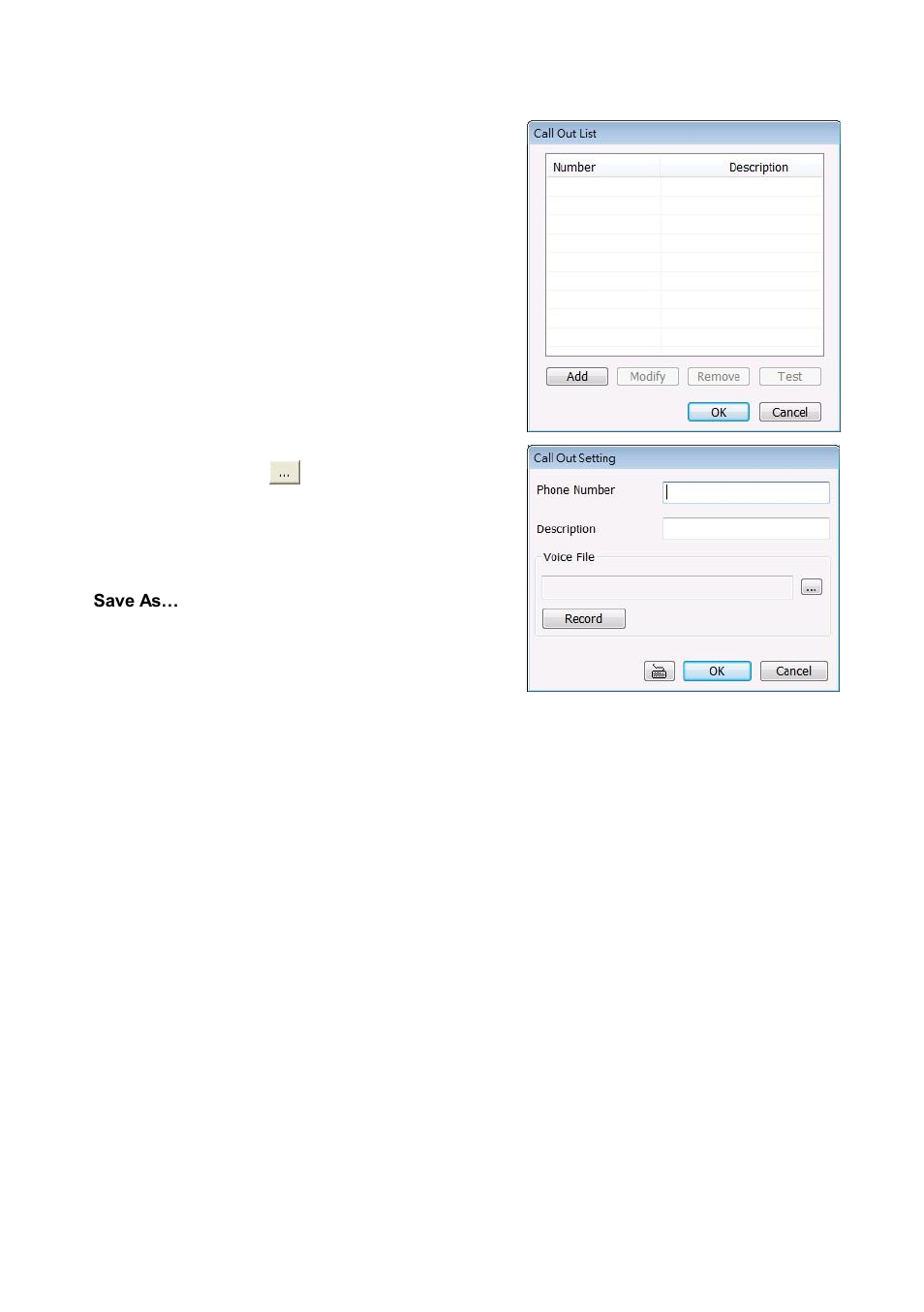 To setup call out list, Chapter 5.9.4 | AVer NXU8000 User Manual | Page 181 / 277