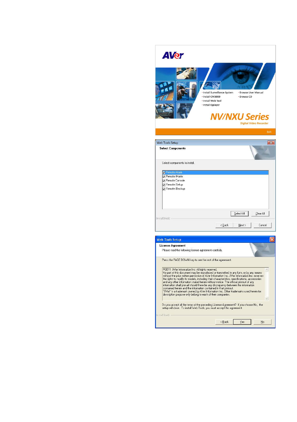 Installing the imatrix software in windows xp/7 | AVer NXU8000 User Manual | Page 254 / 277