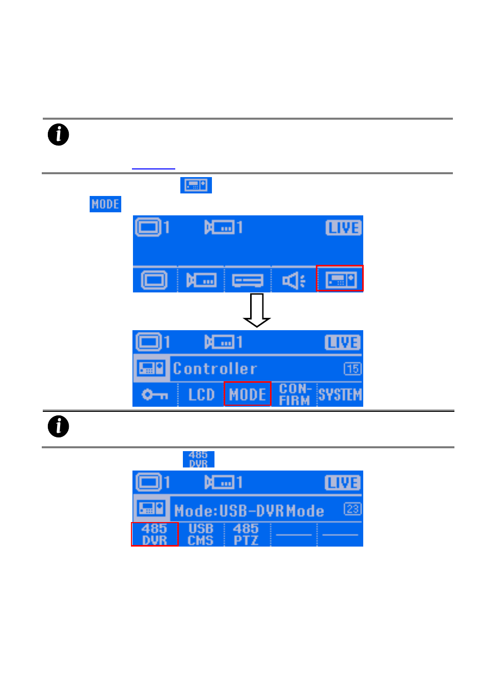 Switching to 485 dvr mode, Chapter 2.1.3 | AVer System Contrll Pro User Manual (NV version) User Manual | Page 22 / 88